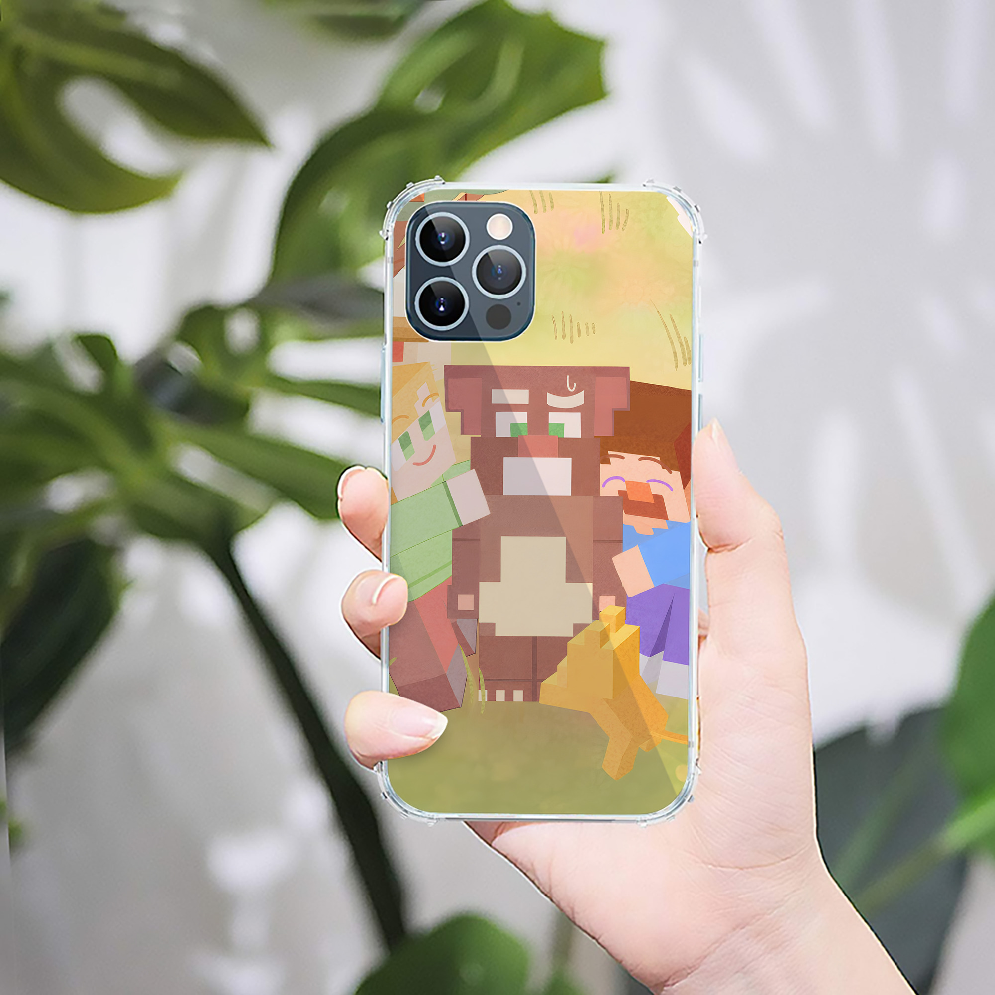 （画像用） マインクラフト ブロックの世界 Minecraft MC Block world 【iPhone 12シリーズ対応】透明スマホケース（クリアソフトケース）